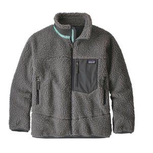 Patagonia Kids Retro-X Jacket Size 14 XL Gray Teal Fleece VGUC